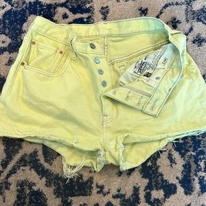 Lime Green Levi 501 Shorts